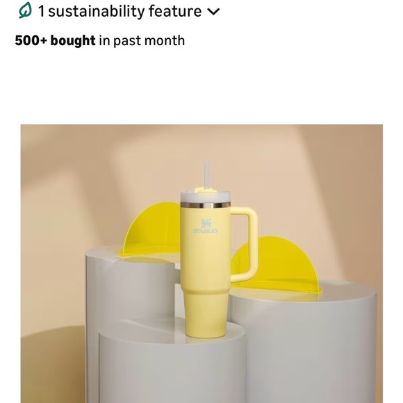 NWT Stanley Lemon Yellow 30 oz Tumbler with Handle - Picture 3 of 5